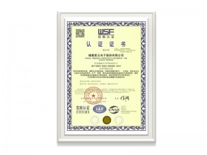 福建乐虎lehu国际官网电子股份有限公司ISO45001证书（中文）