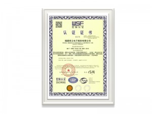 福建乐虎lehu国际官网电子股份有限公司ISO9001证书（中文）